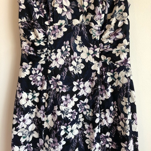 ADRIANNA PAPELL Floral Sheath Formal Tank Sleeveless Midi Dress Blue - Picture 3 of 12